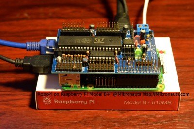 RoboPi running on Raspberry Pi Model B +