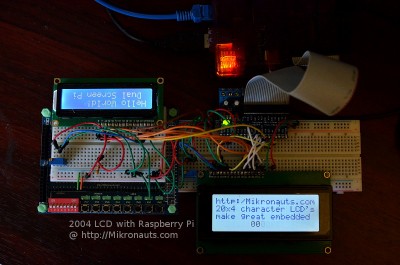 1602 LCD on Raspberry Pi @ https://Mikronauts.com
