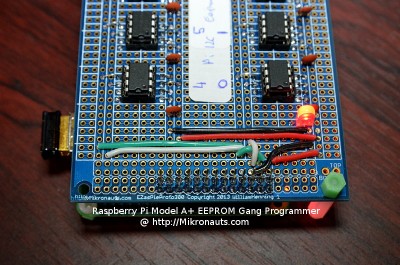 Raspberry Pi Model A+ EEPROM Gang Programmer @ https://Mikronauts.com