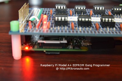 Raspberry Pi Model A+ EEPROM Gang Programmer @ https://Mikronauts.com