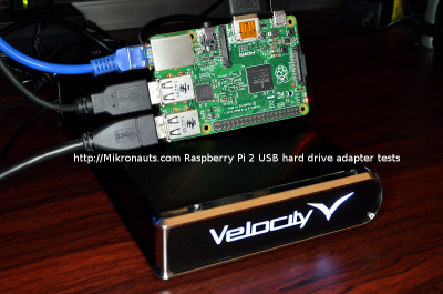 https://Mikronauts.com Raspberry Pi 2 USB hard drive and adapter tests