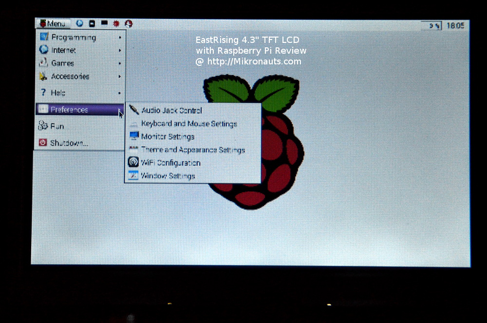 Raspberry Pi 4 3 Eastrising Hdmi Tft Lcd Review And Experiments Mikronauts Com
